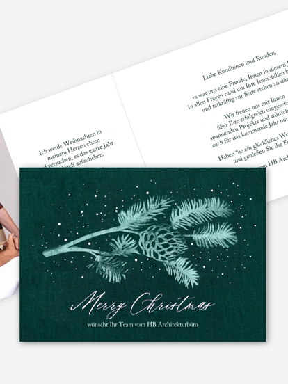 Geschäftliche Weihnachtskarte Samtige Grüße