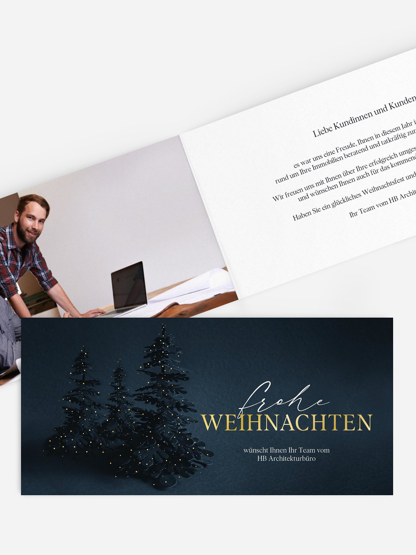 Geschäftliche Weihnachtskarte Velvet Tree