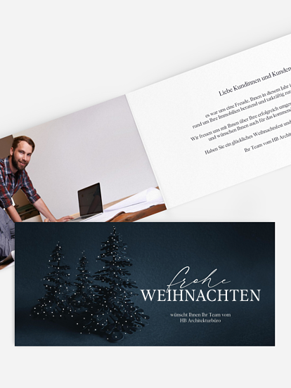 Geschäftliche Weihnachtskarte Velvet Tree
