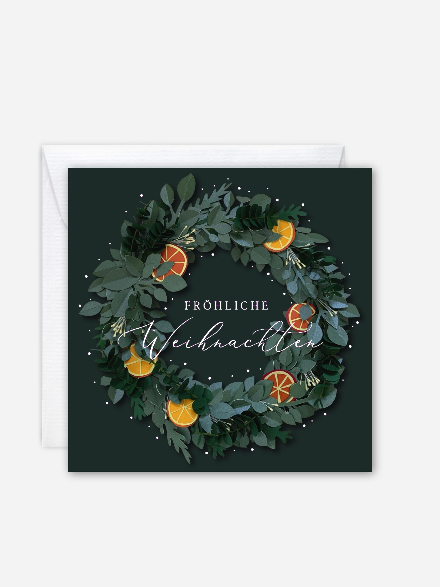Geschäftliche Weihnachtskarte Papier Kranz