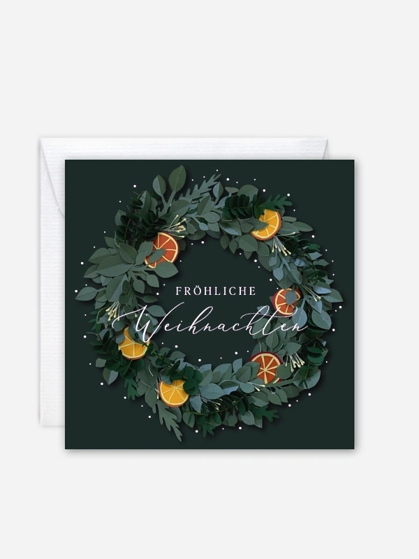 Geschäftliche Weihnachtskarte Papier Kranz