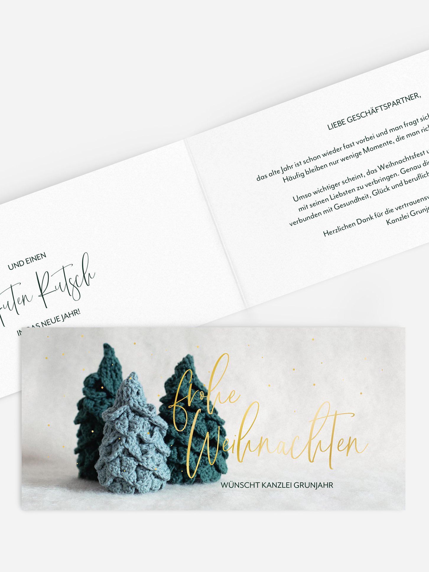 Geschäftliche Weihnachtskarte Cozy Trees