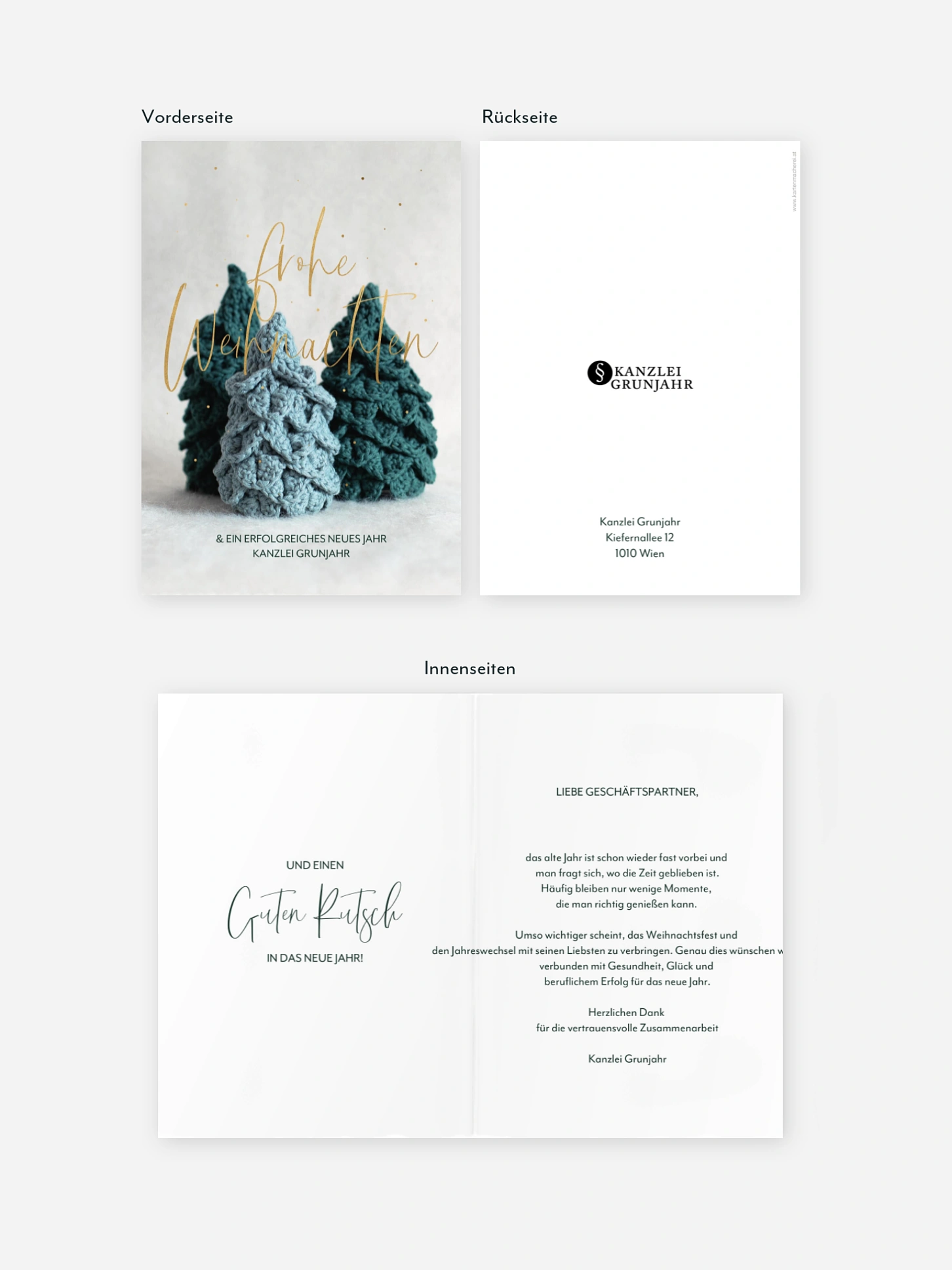 Geschäftliche Weihnachtskarte Cozy Trees