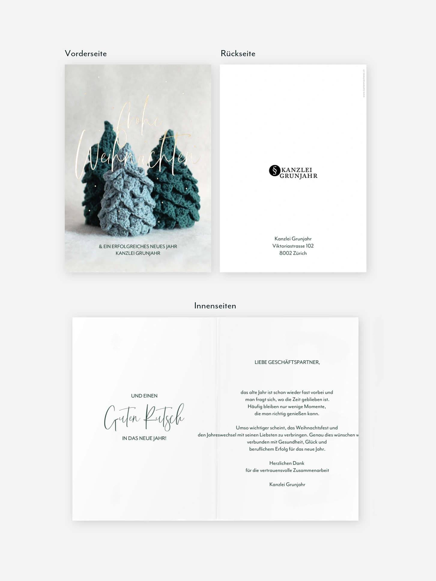 Geschäftliche Weihnachtskarte Cozy Trees