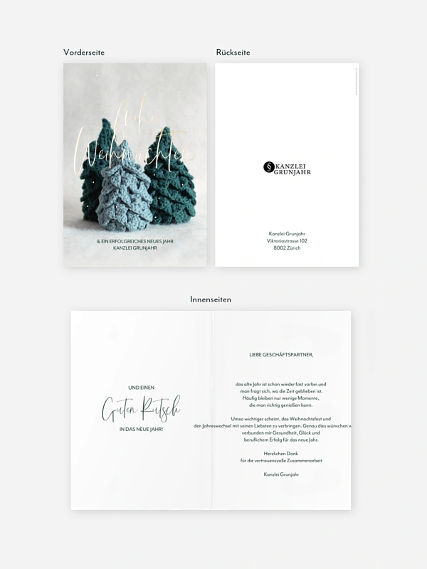 Geschäftliche Weihnachtskarte Cozy Trees