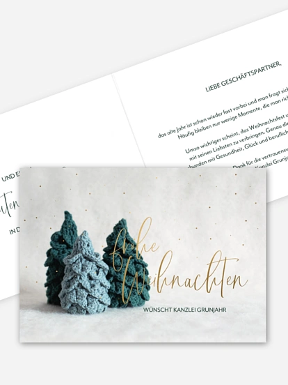 Geschäftliche Weihnachtskarte Cozy Trees