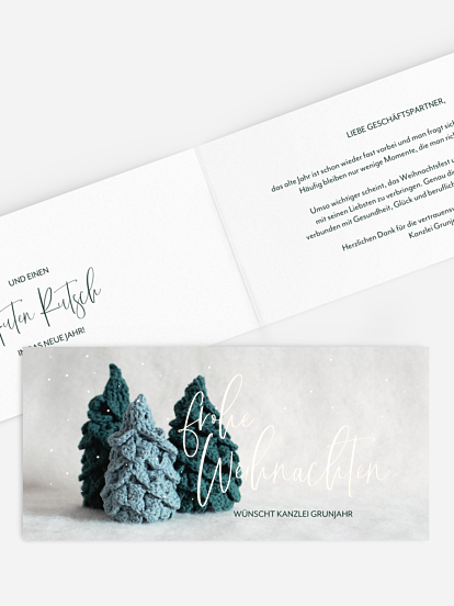 Geschäftliche Weihnachtskarte Cozy Trees