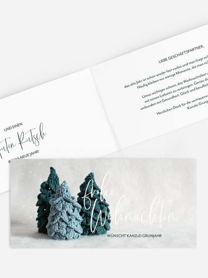 Geschäftliche Weihnachtskarte Cozy Trees