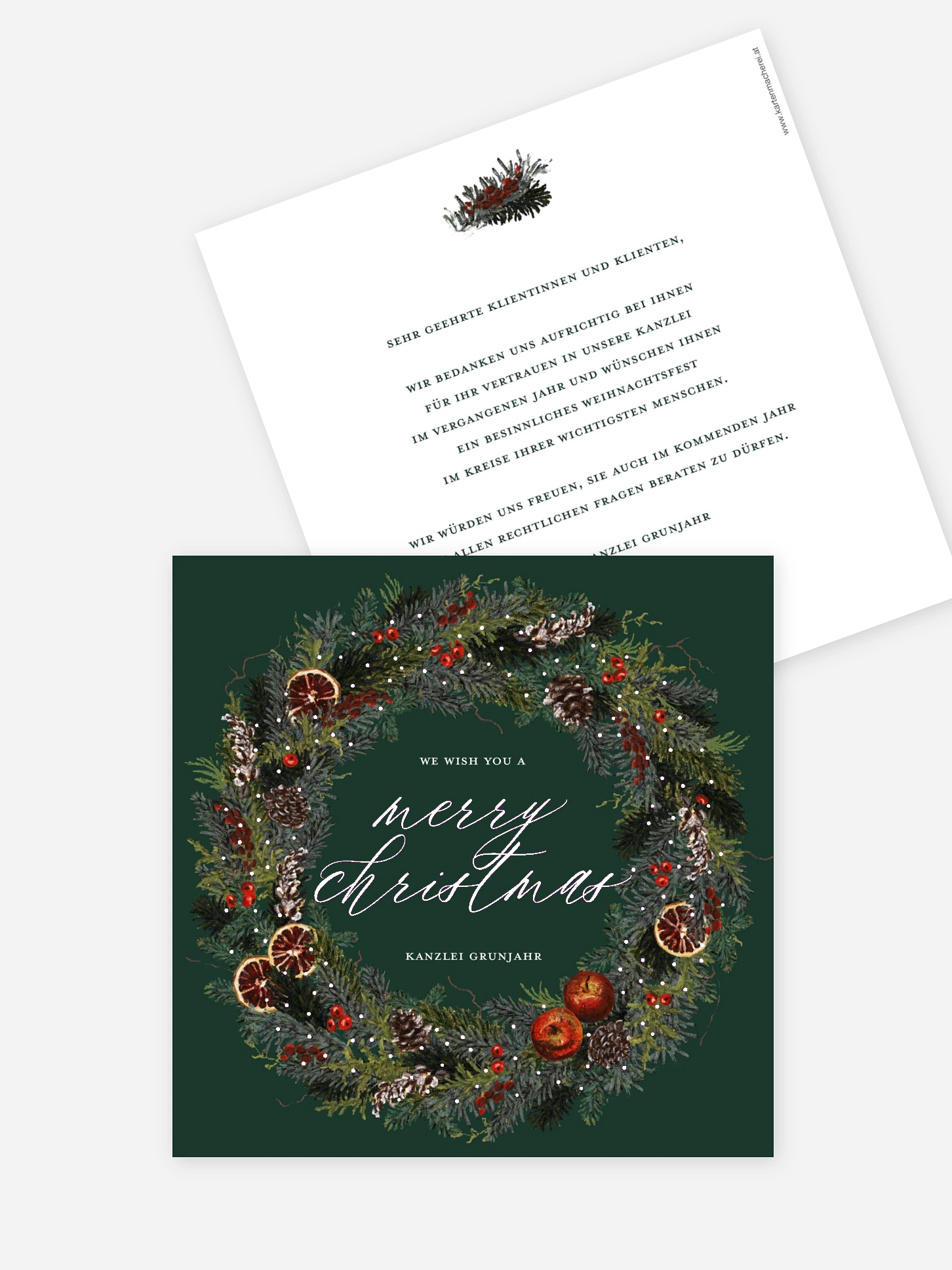 Geschäftliche Weihnachtskarte Festive