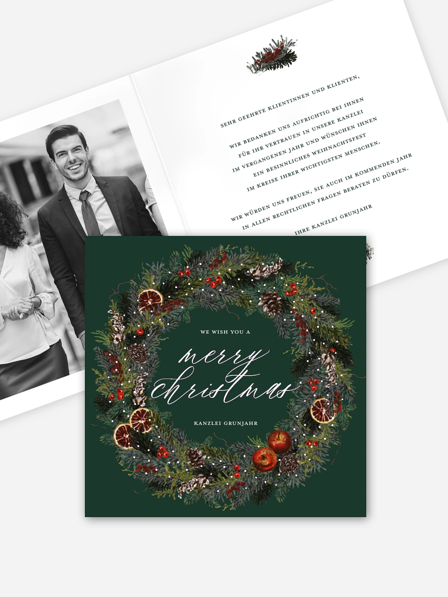 Geschäftliche Weihnachtskarte Festive
