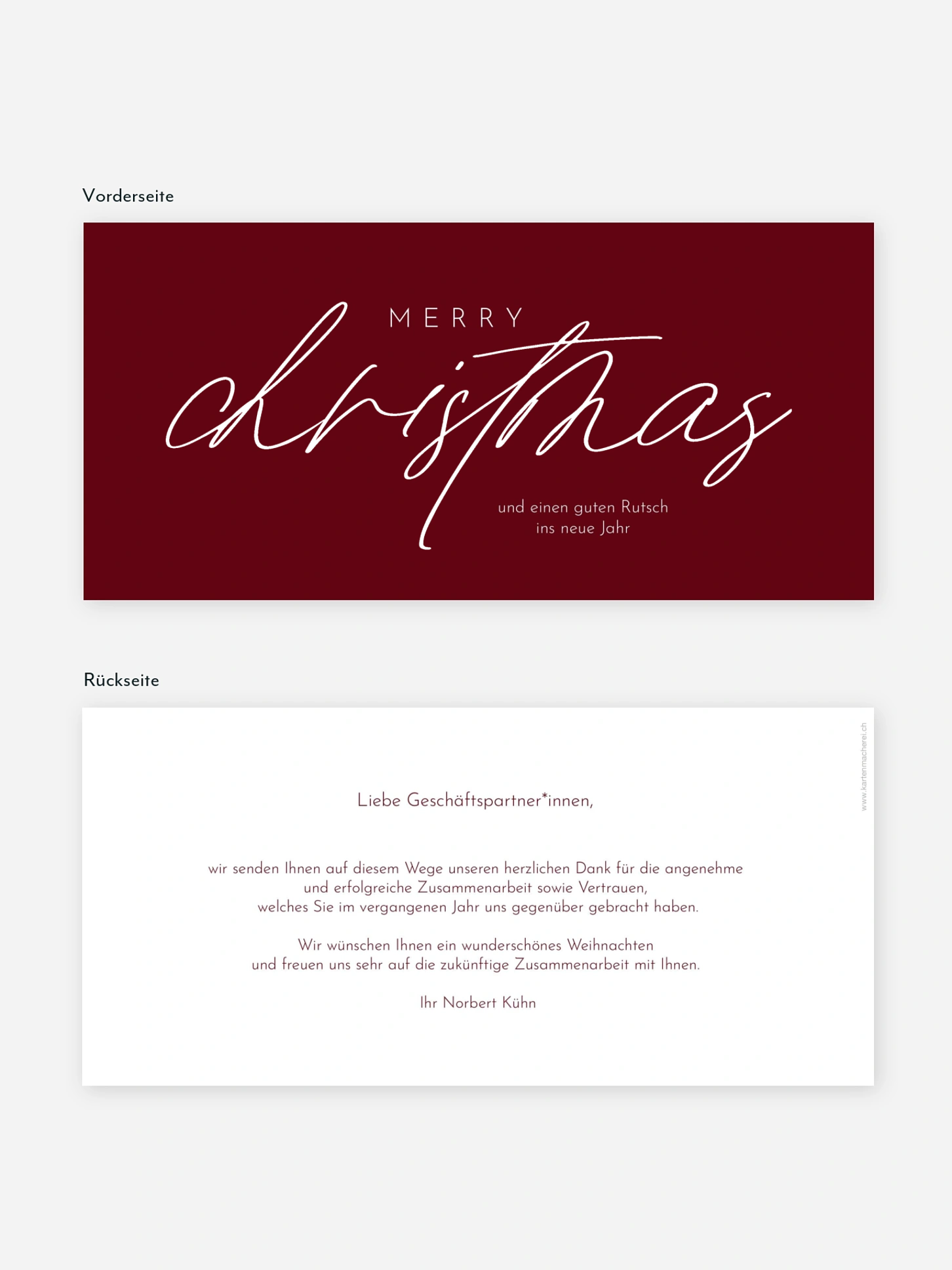 Geschäftliche Weihnachtskarte Weihnachtsgeflüster