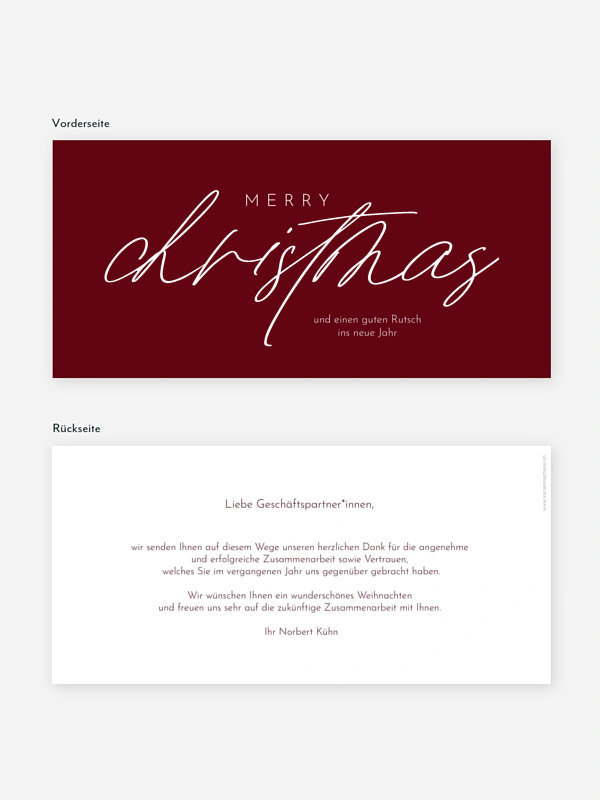 Geschäftliche Weihnachtskarte Weihnachtsgeflüster