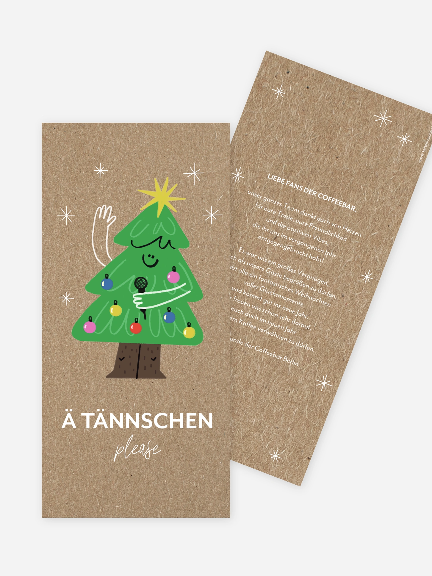Geschäftliche Weihnachtskarte Ä Tännschen Kraftpapier