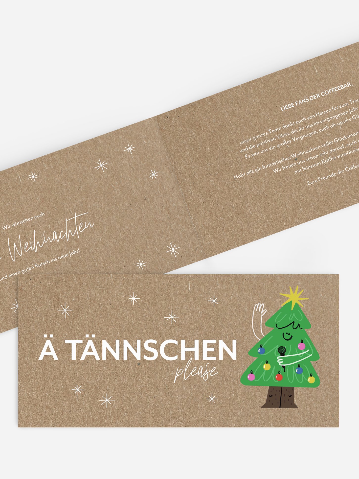 Geschäftliche Weihnachtskarte Ä Tännschen Kraftpapier