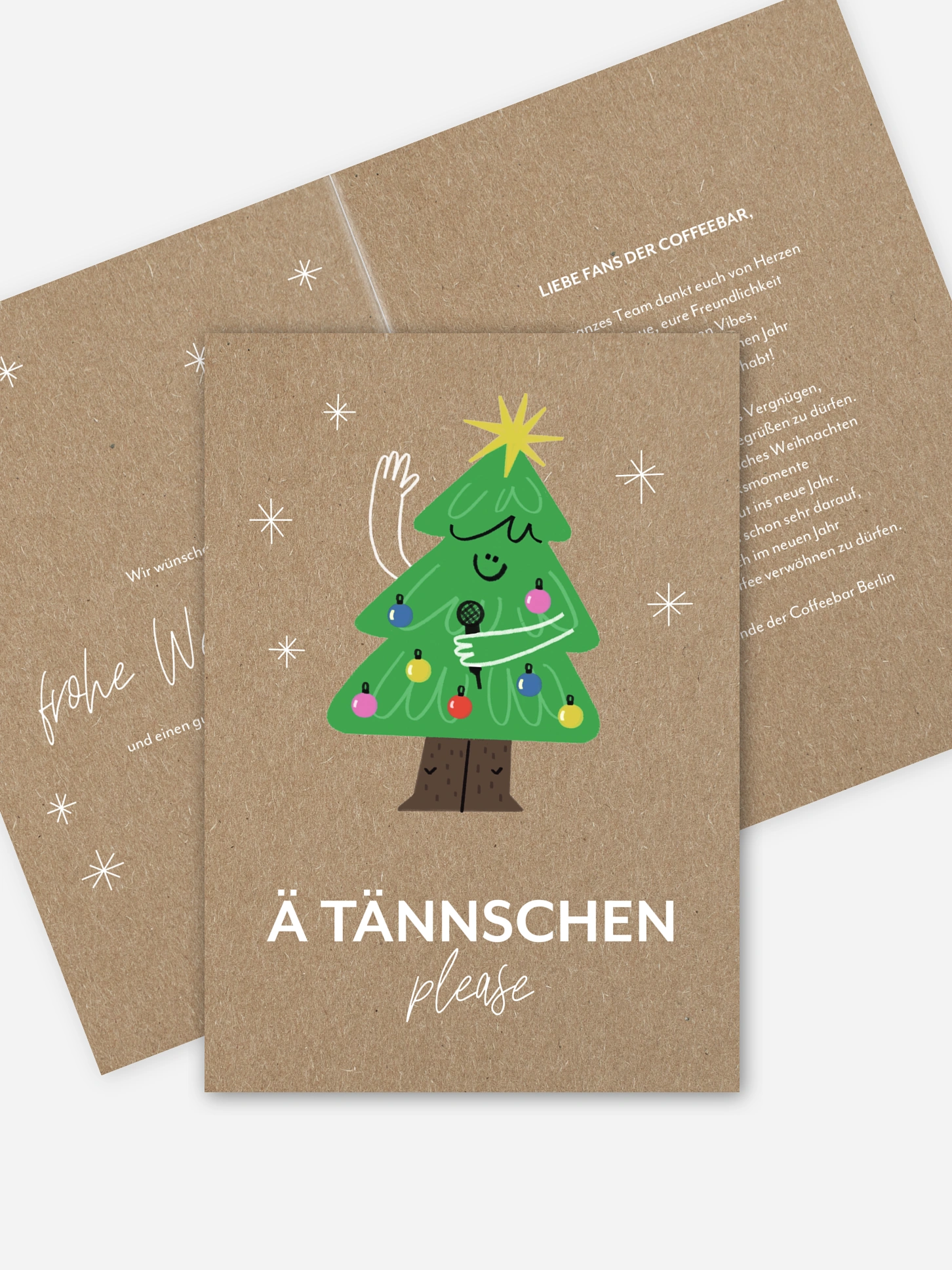 Geschäftliche Weihnachtskarte Ä Tännschen Kraftpapier