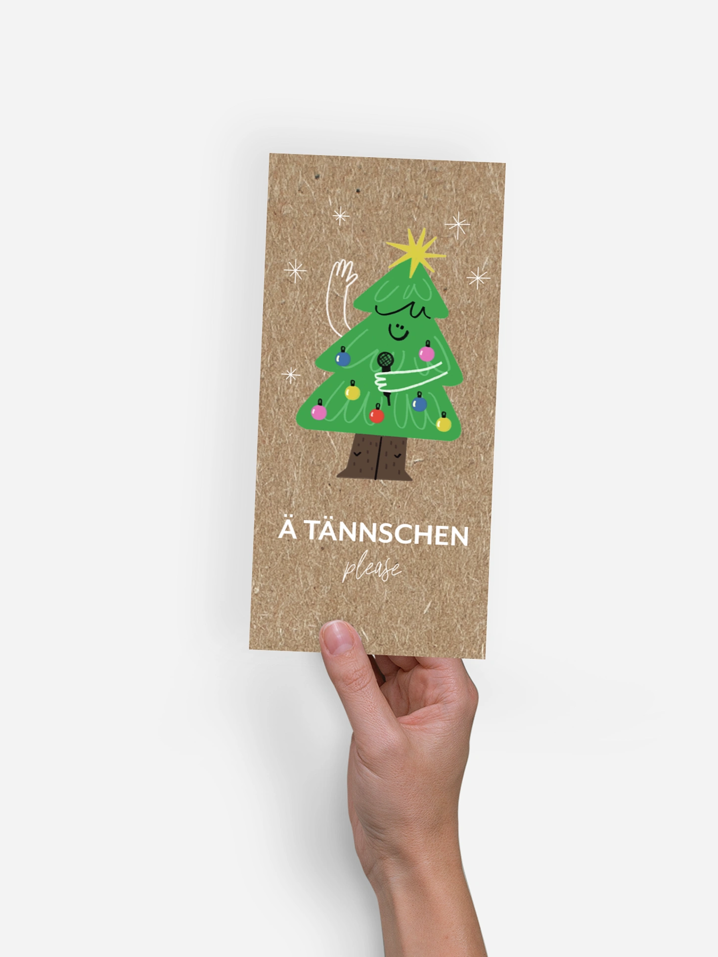 Geschäftliche Weihnachtskarte Ä Tännschen Kraftpapier