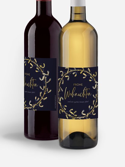 Flaschenetikett geschäftlich Mistelkranz