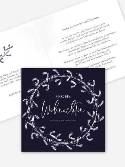 Spendenkarten Geschäftlich Mistelkranz