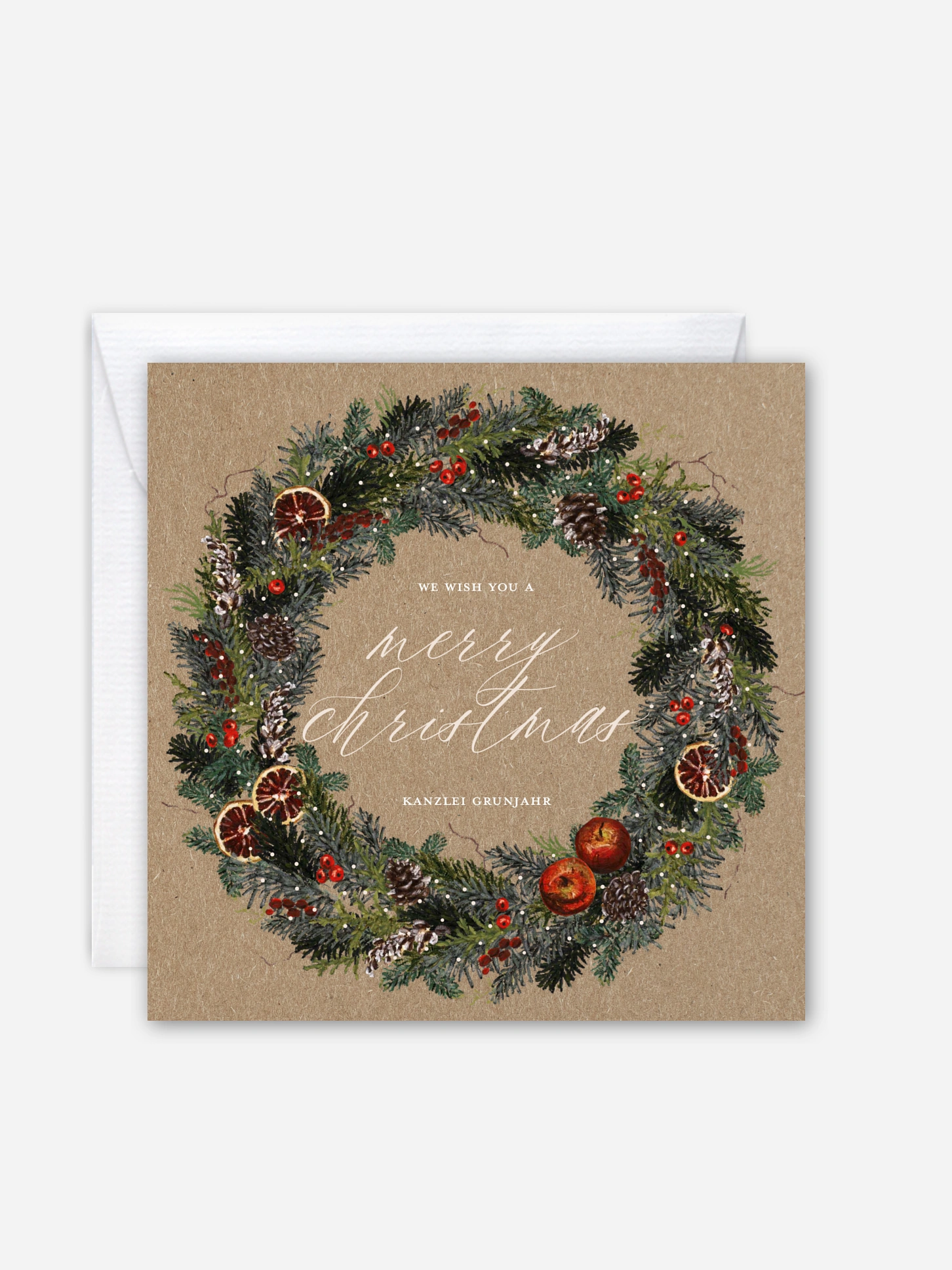 Geschäftliche Weihnachtskarte Festive Kraftpapier