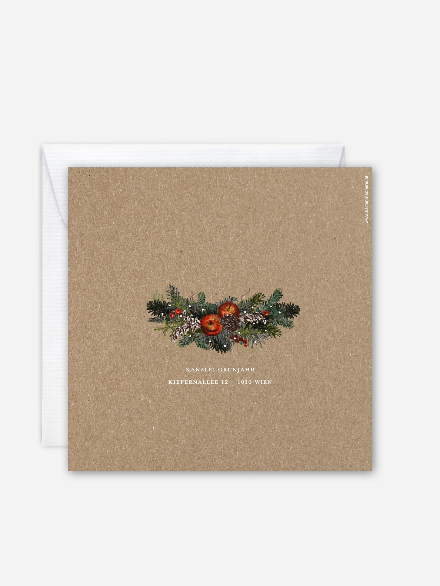 Geschäftliche Weihnachtskarte Festive Kraftpapier