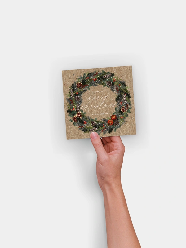 Geschäftliche Weihnachtskarte Festive Kraftpapier