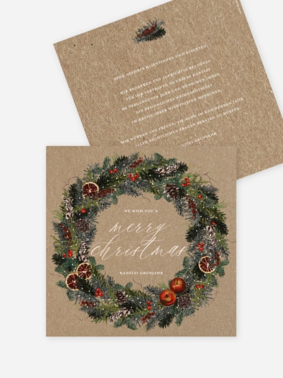 Geschäftliche Weihnachtskarte Festive Kraftpapier