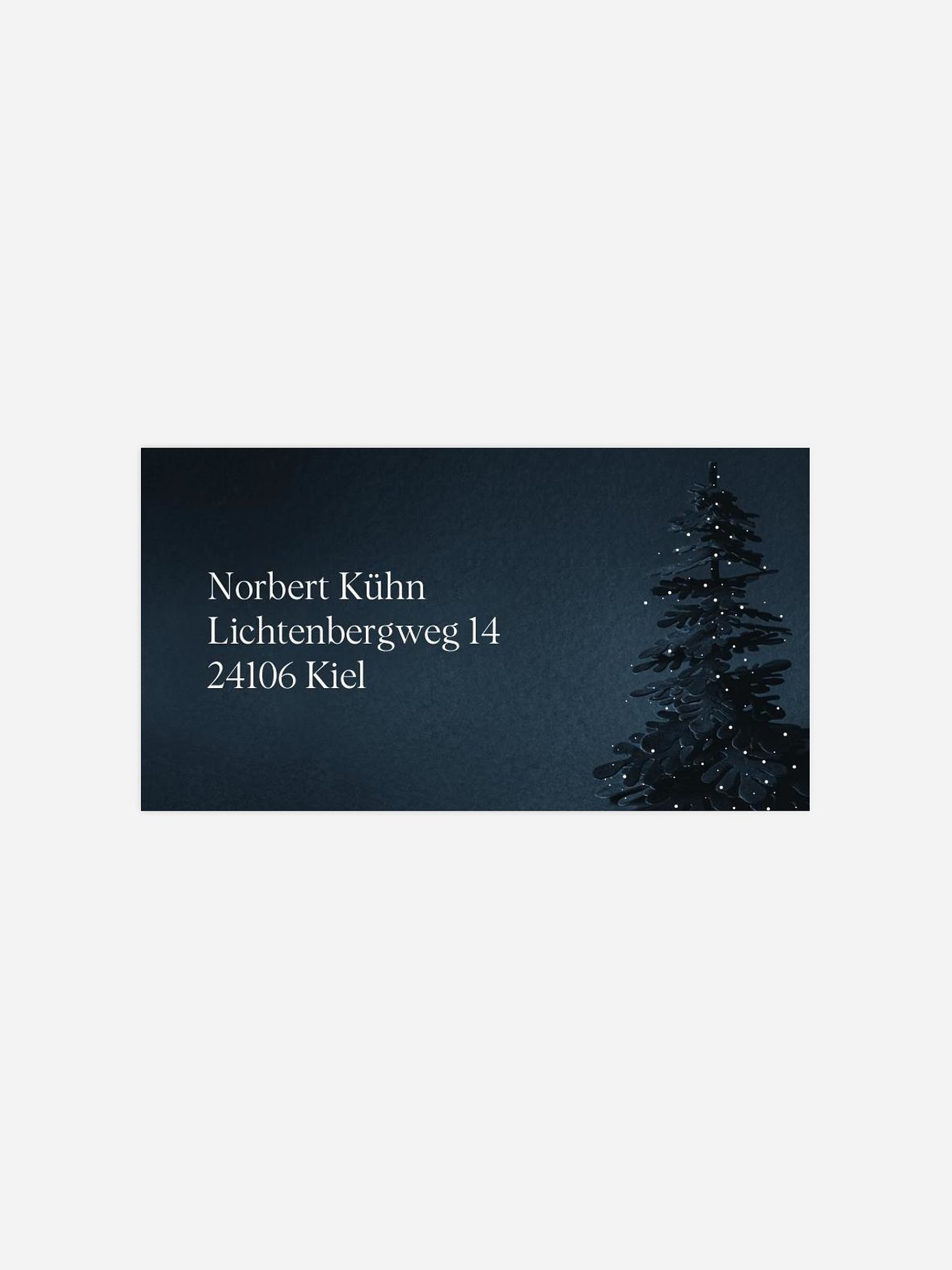 Empfängeraufkleber geschäftl. Weihnachten Velvet Tree (Lack)