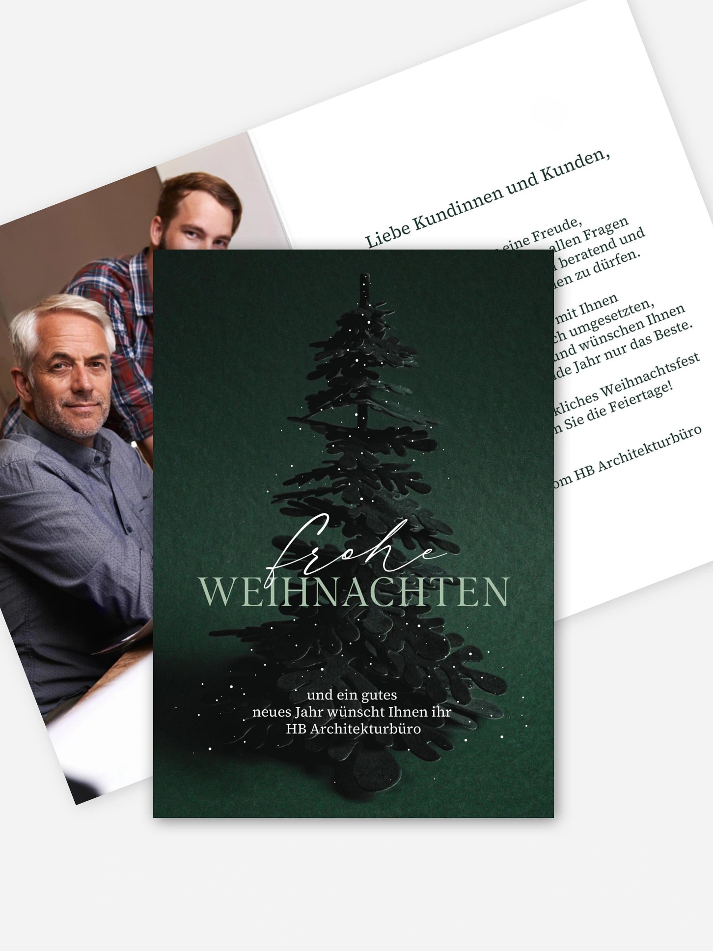 Geschäftliche Weihnachtskarte Velvet Tree (Lack)