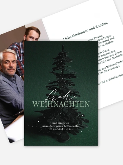 Geschäftliche Weihnachtskarte Velvet Tree (Lack)