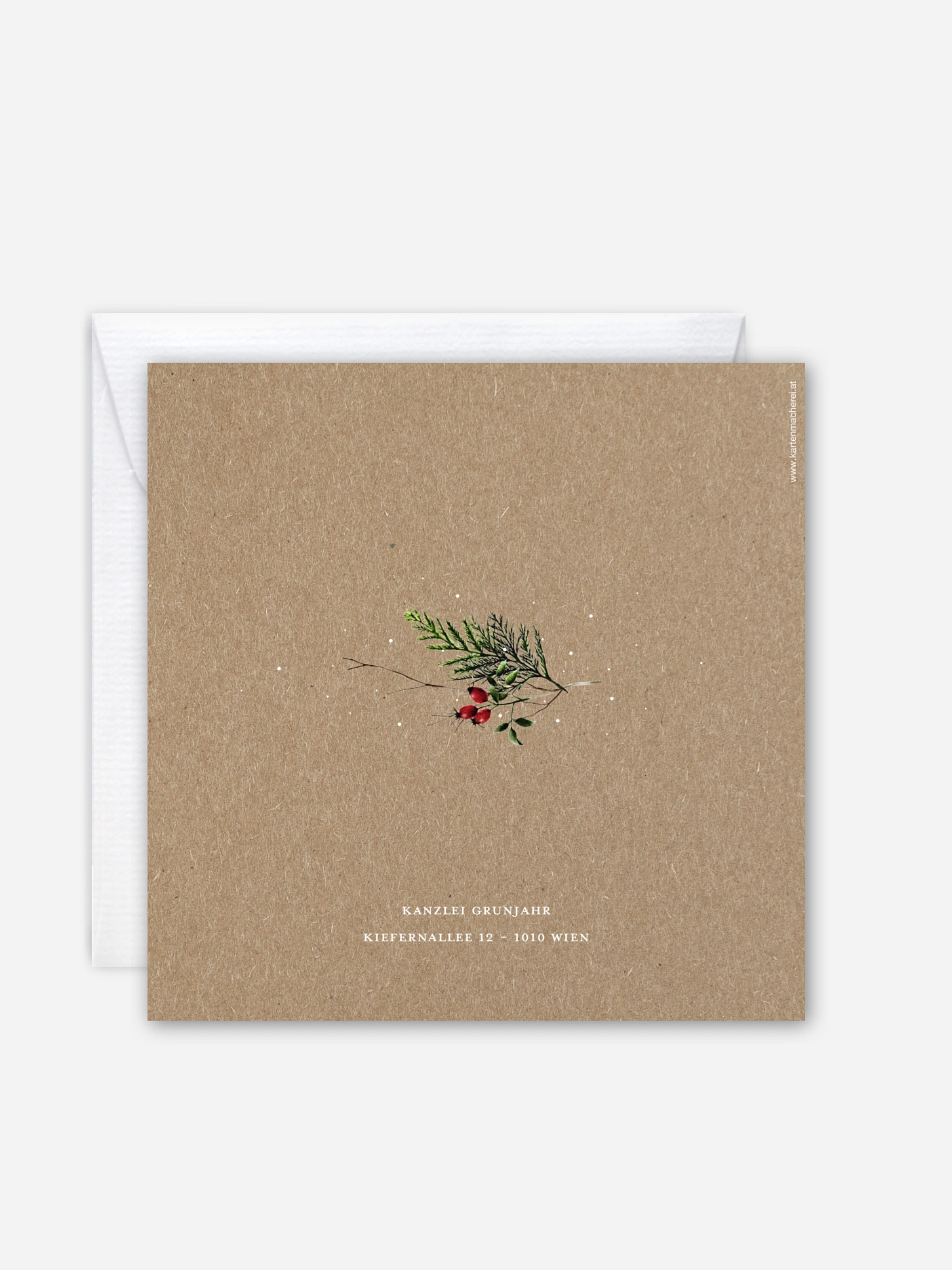 Geschäftliche Weihnachtskarte Festive Green Kraftpapier