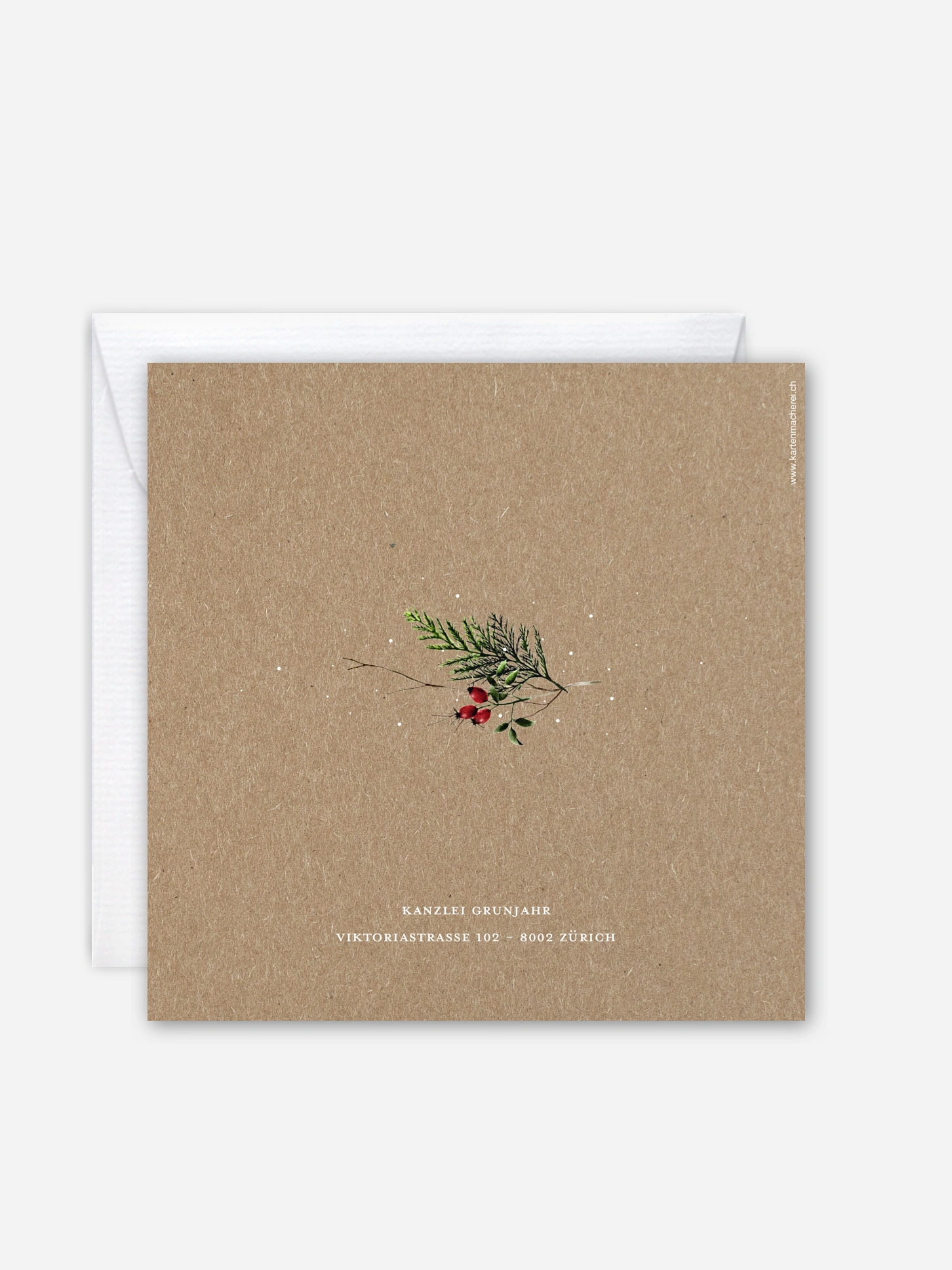 Geschäftliche Weihnachtskarte Festive Green Kraftpapier