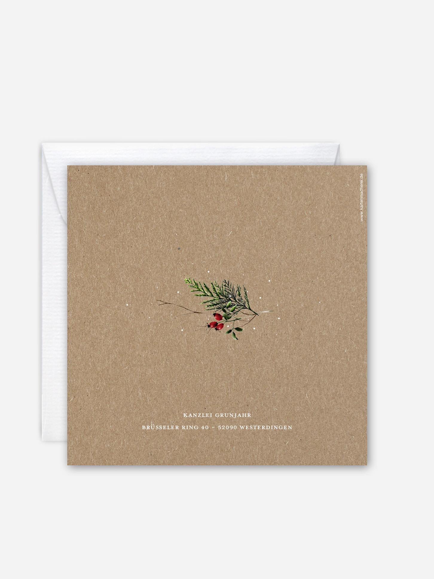 Geschäftliche Weihnachtskarte Festive Green Kraftpapier