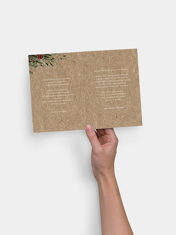 Geschäftliche Weihnachtskarte Festive Green Kraftpapier