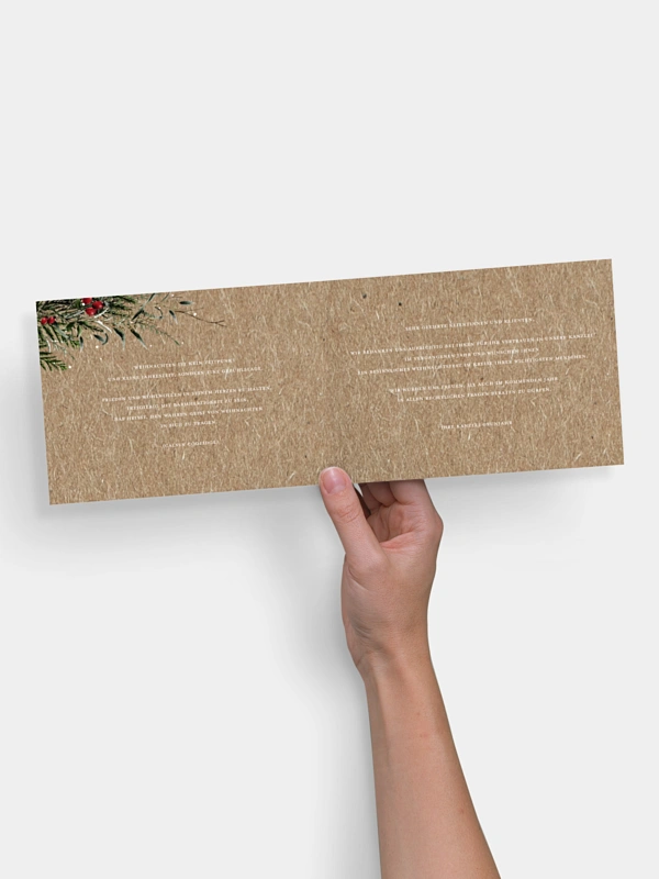 Geschäftliche Weihnachtskarte Festive Green Kraftpapier