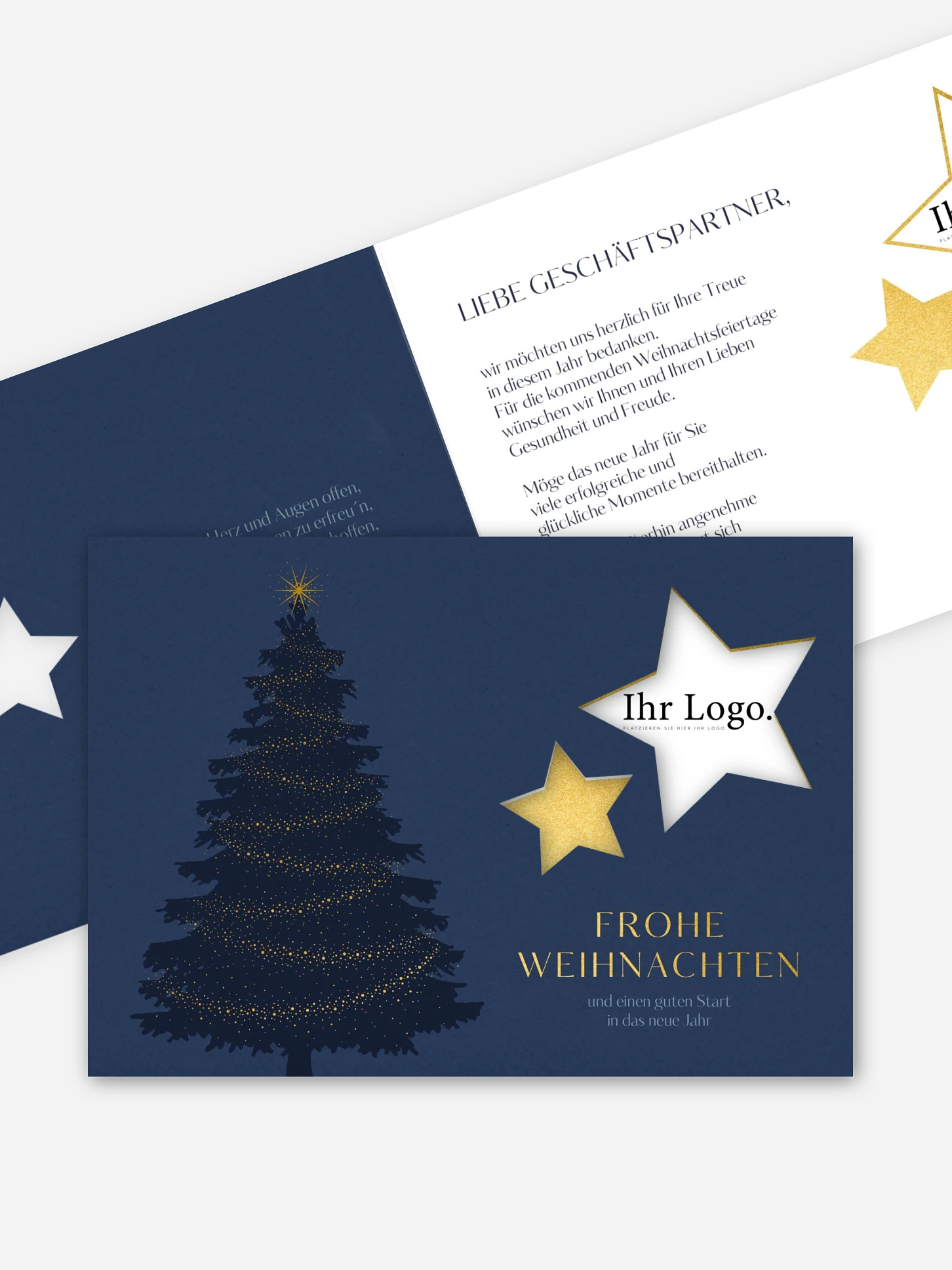 Geschäftliche Weihnachtskarte Sparkling Tree