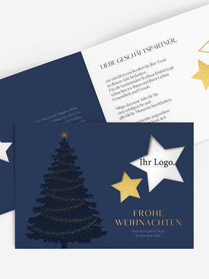 Geschäftliche Weihnachtskarte Sparkling Tree