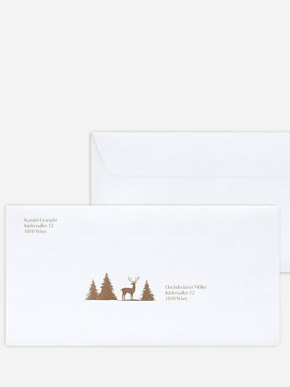 Bedruckte Umschläge geschäftl. Weihnachten Wilder Winter