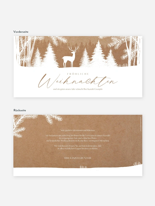 Geschäftliche Weihnachtskarte Wilder Winter