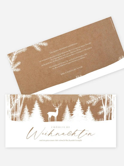 Geschäftliche Weihnachtskarte Wilder Winter