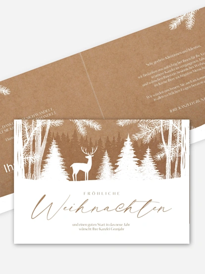 Geschäftliche Weihnachtskarte Wilder Winter