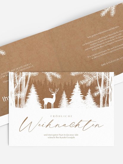 Geschäftliche Weihnachtskarte Wilder Winter