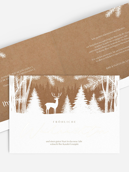 Geschäftliche Weihnachtskarte Wilder Winter