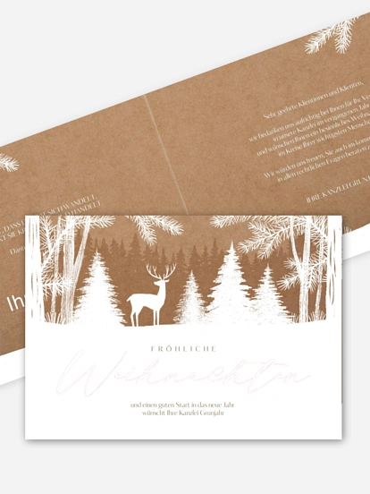 Geschäftliche Weihnachtskarte Wilder Winter