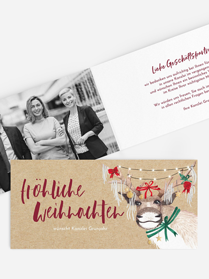 Geschäftliche Weihnachtskarte Christ-Mess Reindeer