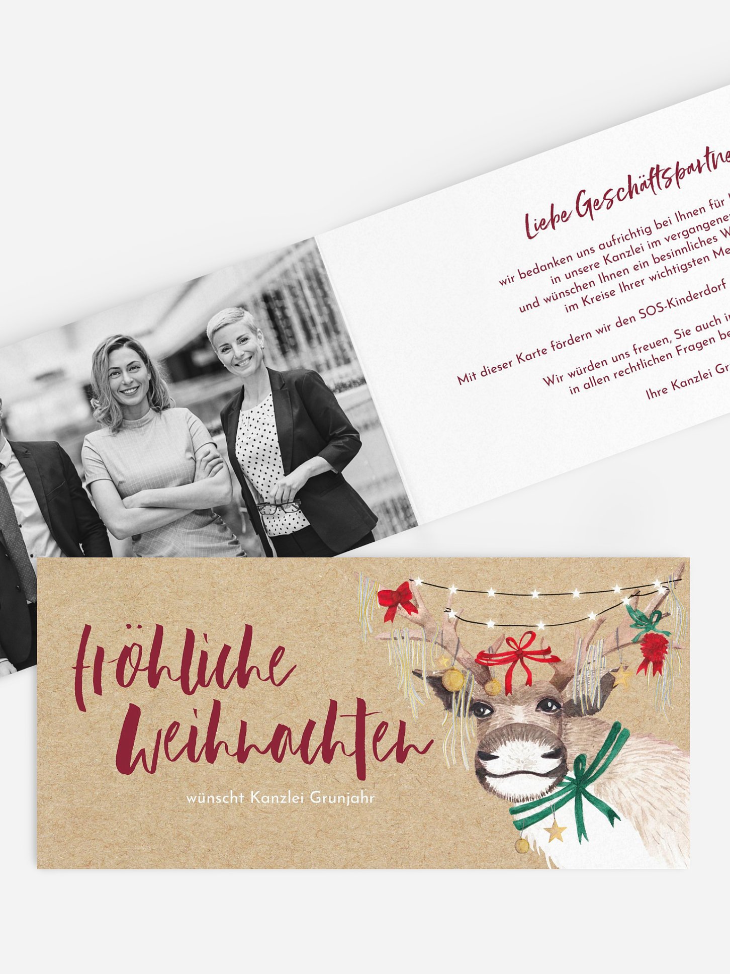 Spendenkarten Geschäftlich Christ-Mess Reindeer