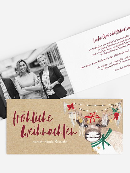 Spendenkarten Geschäftlich Christ-Mess Reindeer