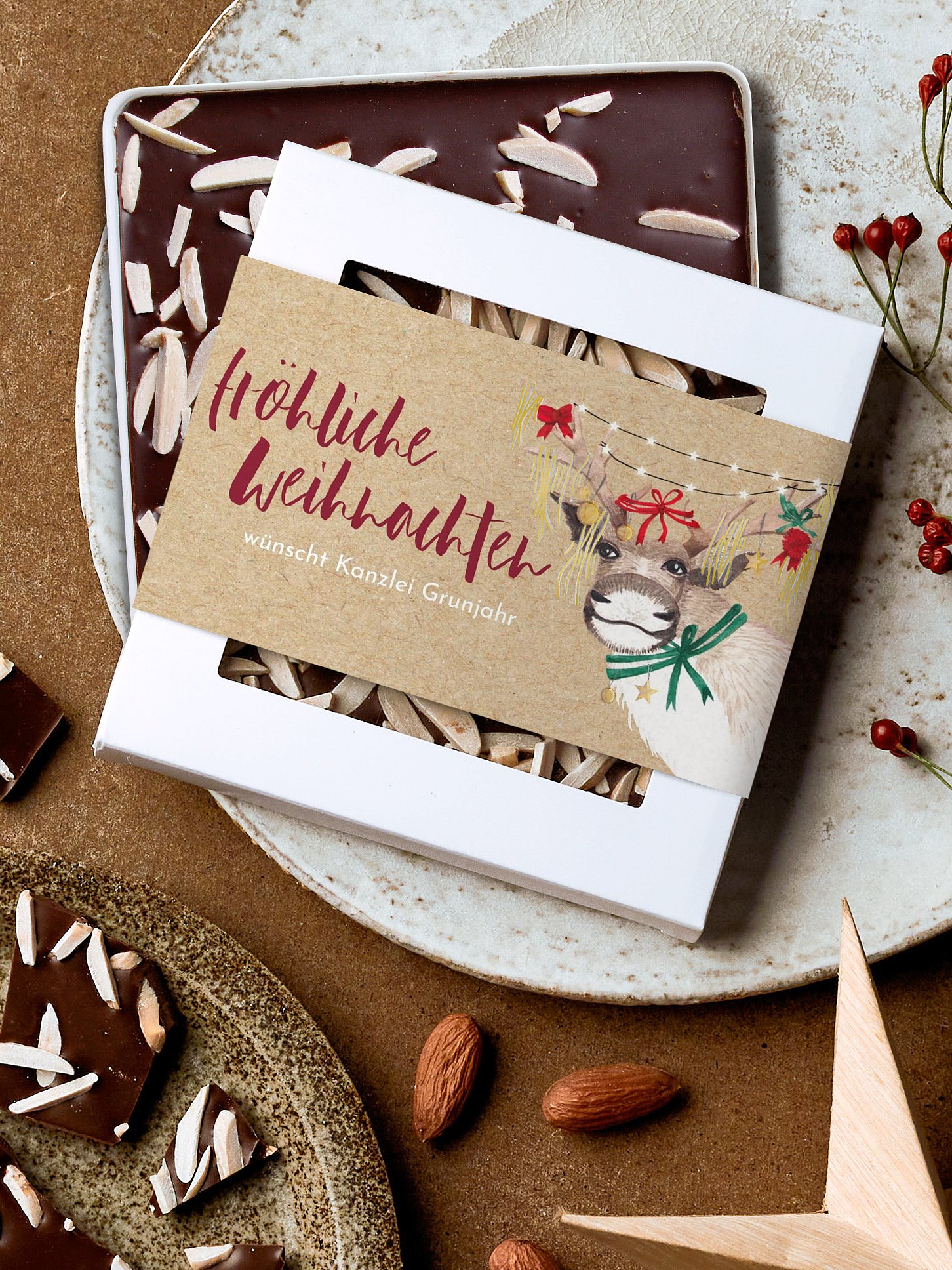 Schokobox geschäftlich Christ-Mess Reindeer