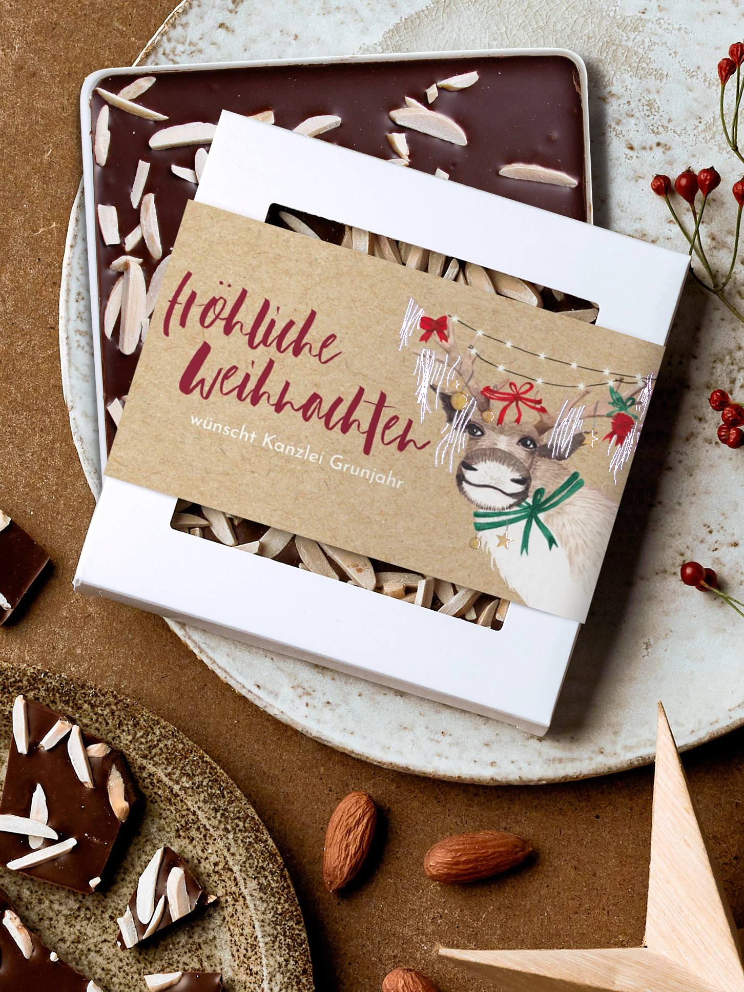 Schokobox geschäftlich Christ-Mess Reindeer