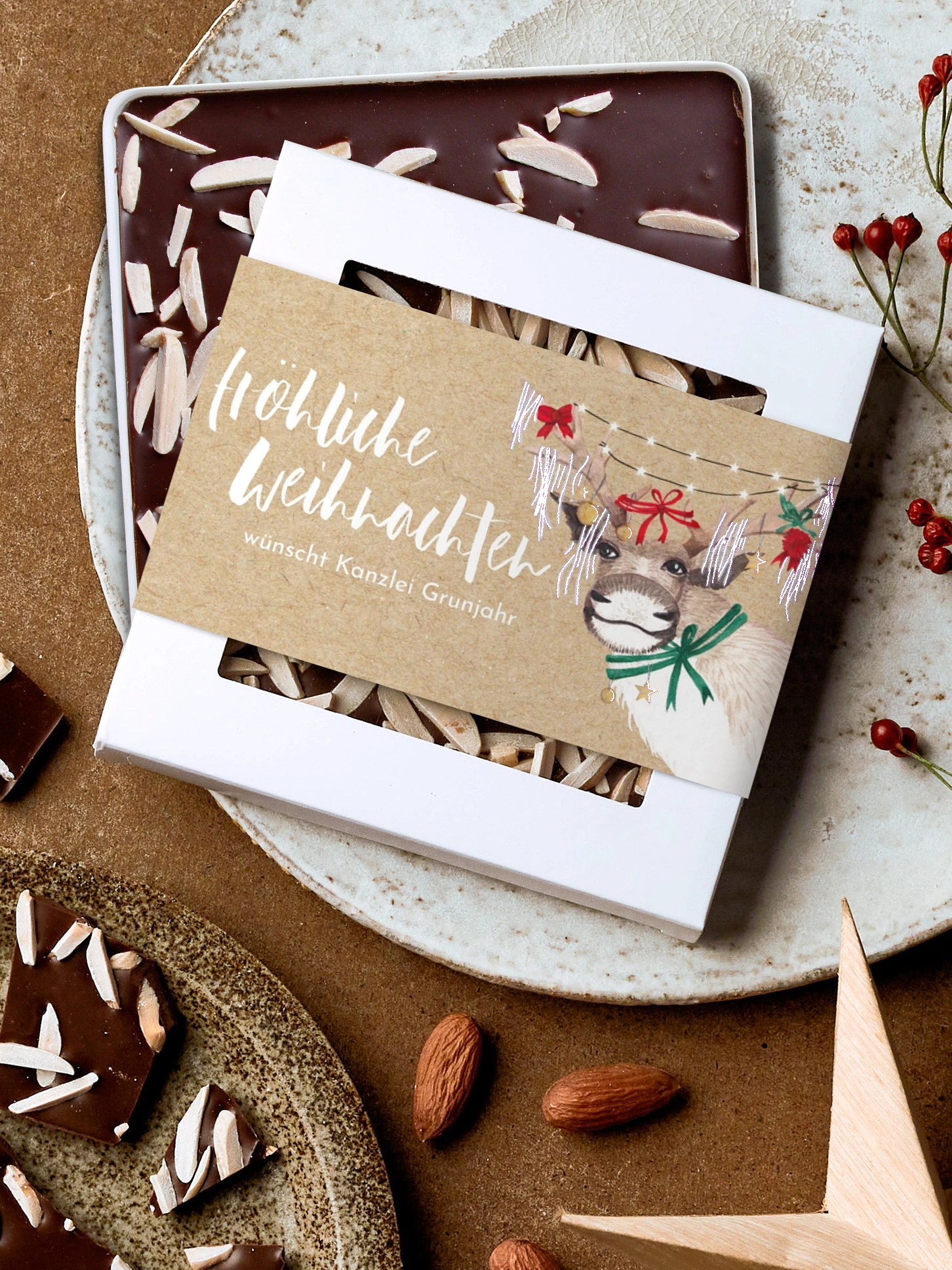 Schokobox geschäftlich Christ-Mess Reindeer