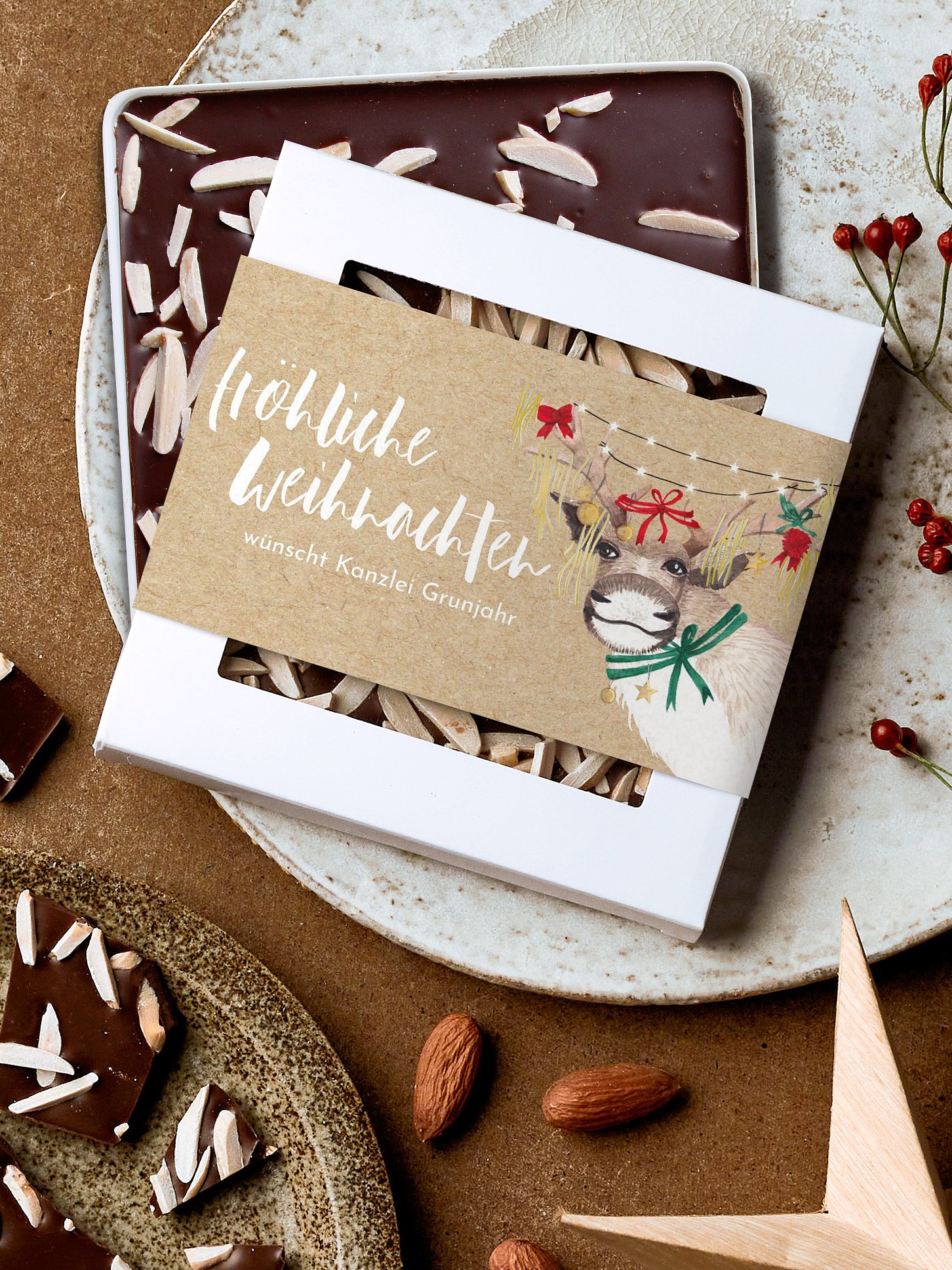Schokobox geschäftlich Christ-Mess Reindeer